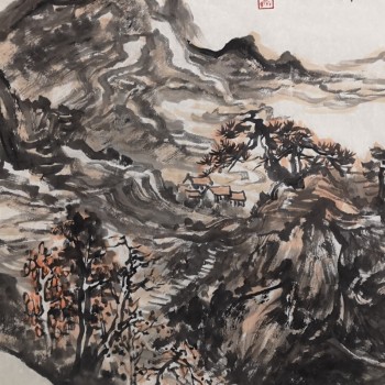山水画（4尺斗方）